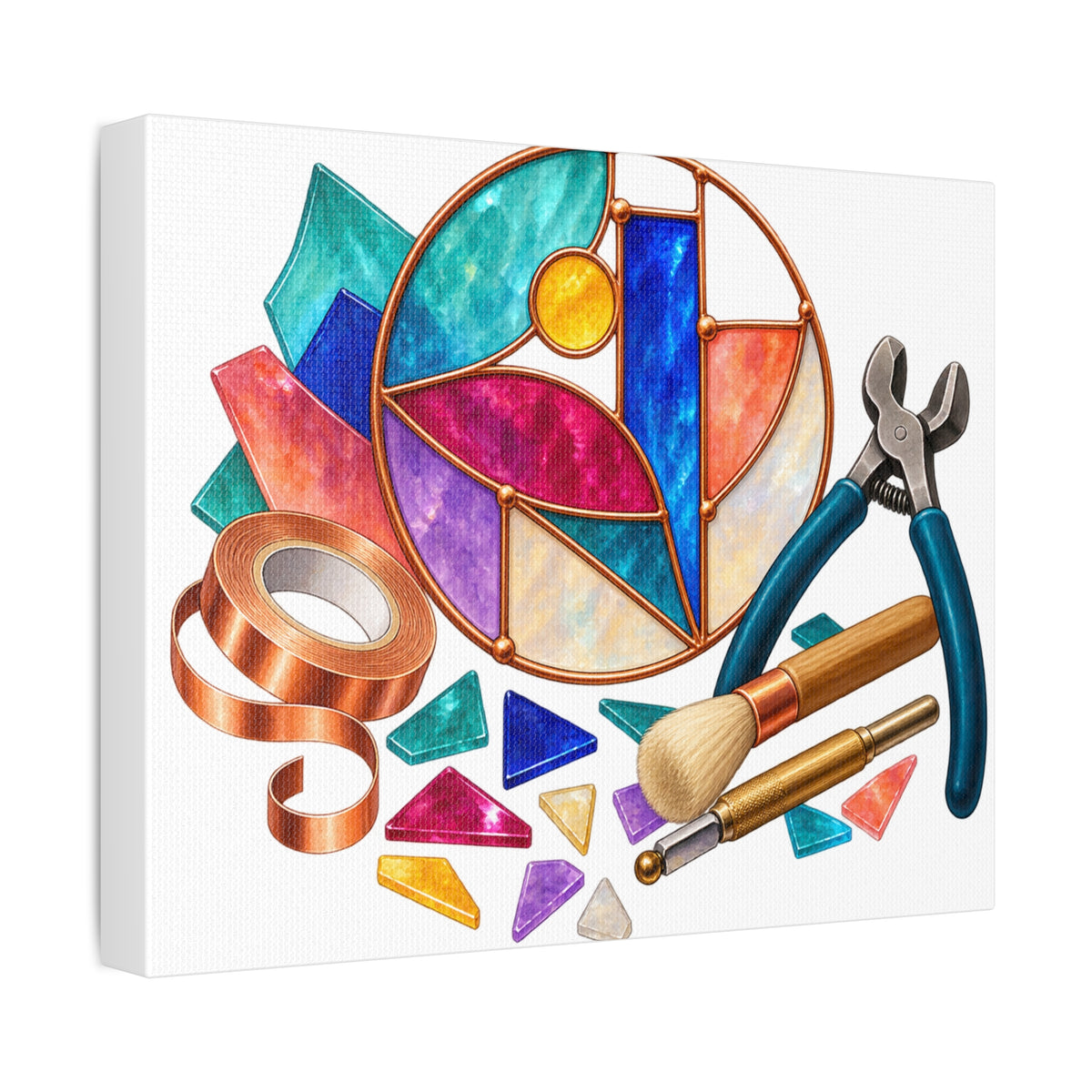 Abstract Stained Glass Suncatcher Workshop Canvas