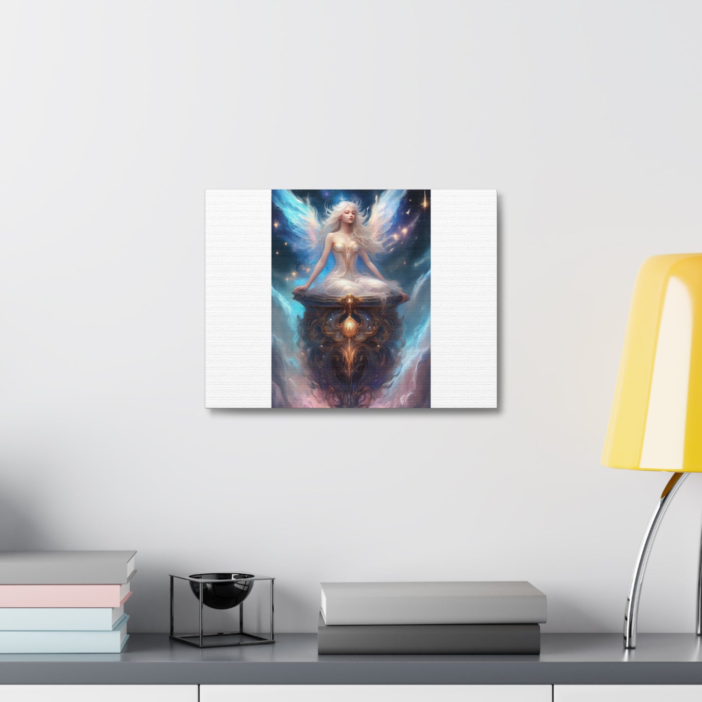 Celestial Winged Meditation Fantasy Portrait Canvas