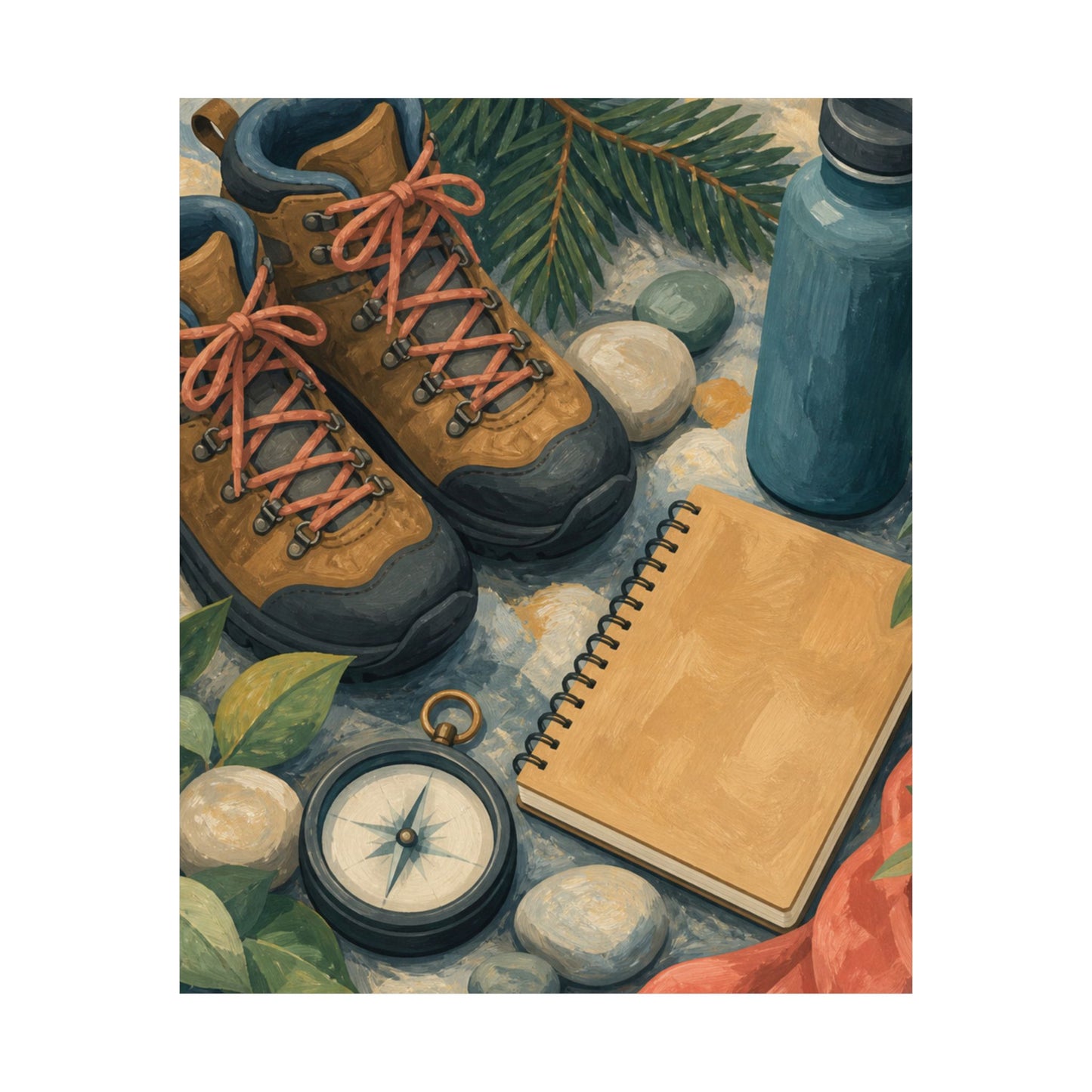 Quiet Hiking Trail Gear Art Poster