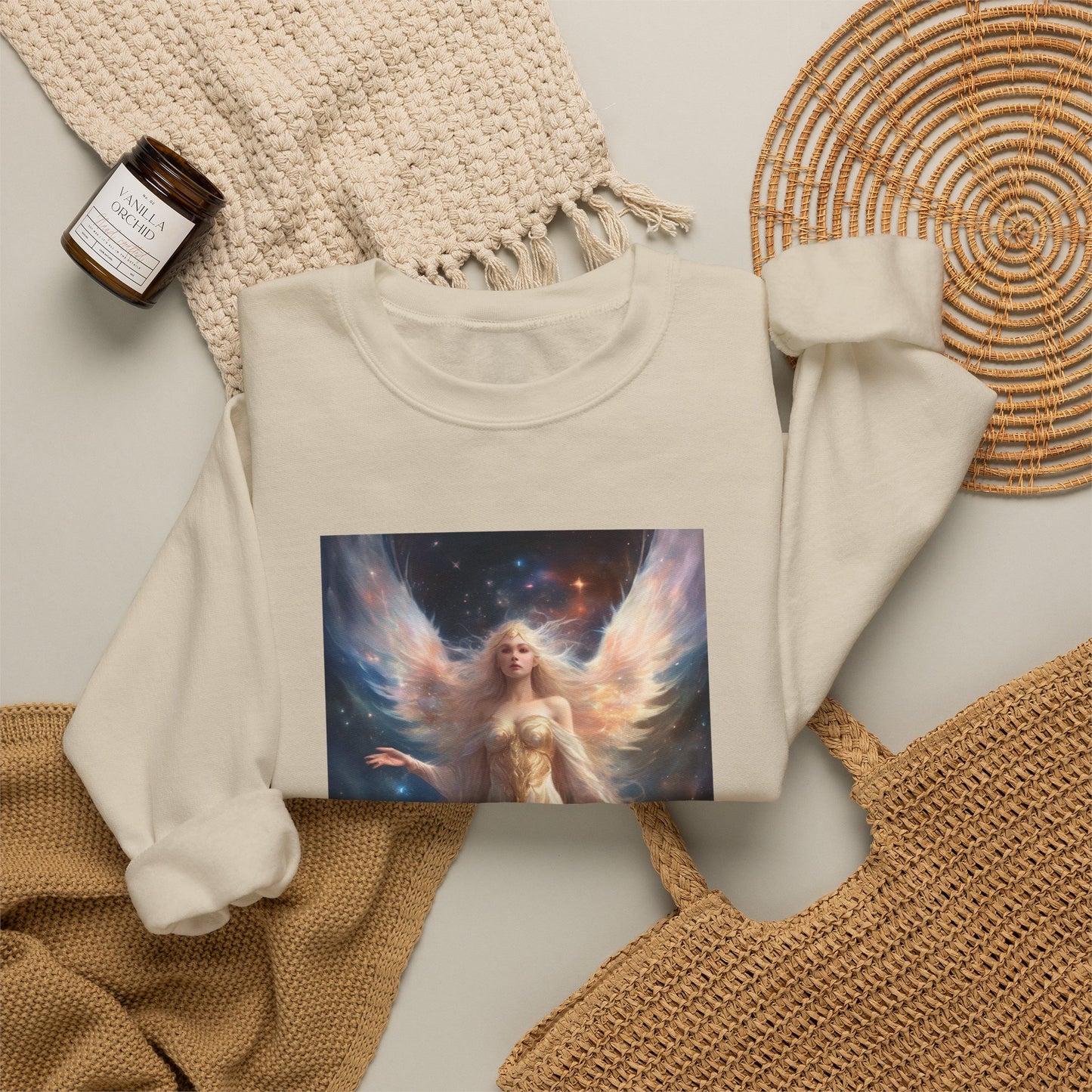Celestial Winged Heroine Fantasy Portrait Sweatshirt