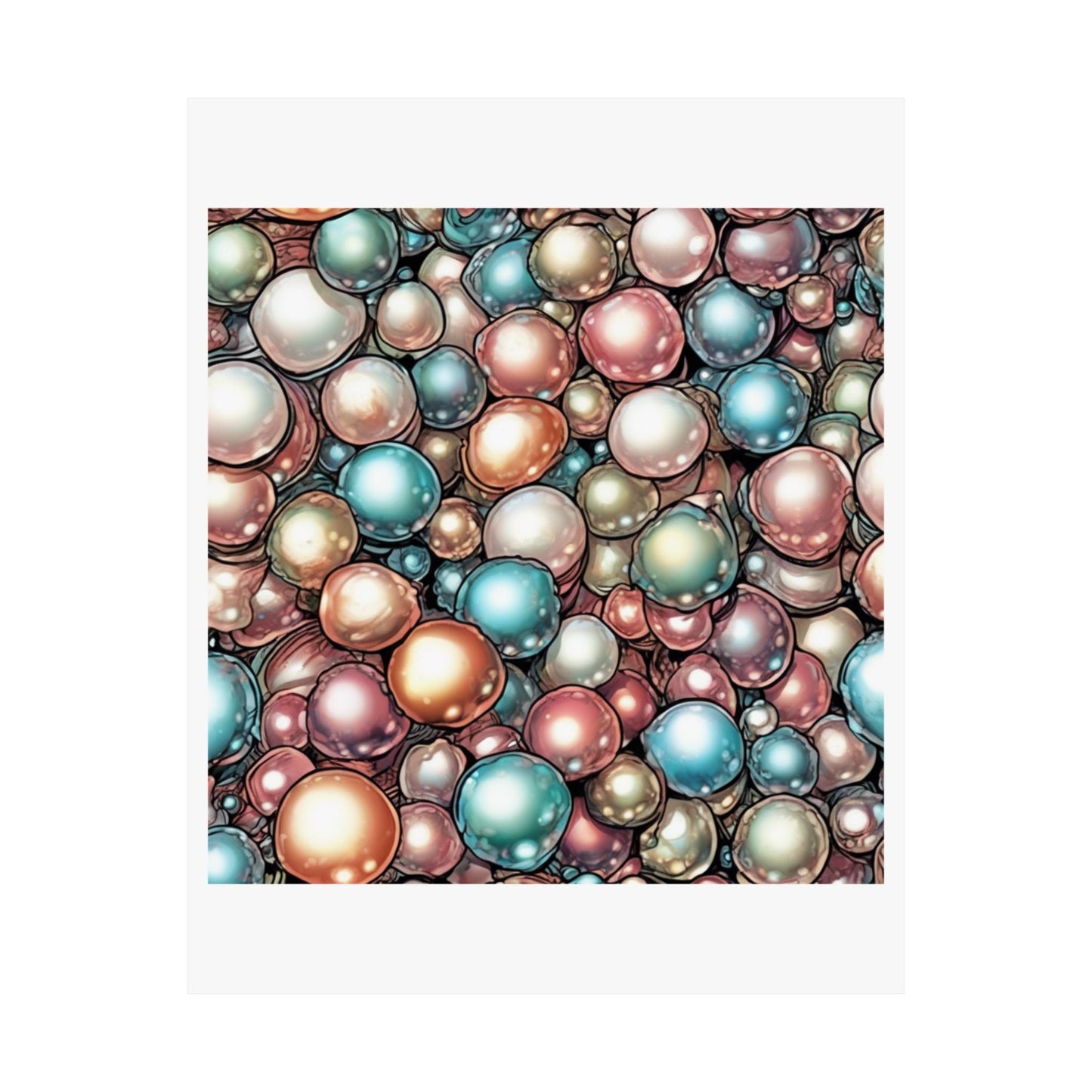 Rainbow Pearl Marble Abstract Gift Art Poster