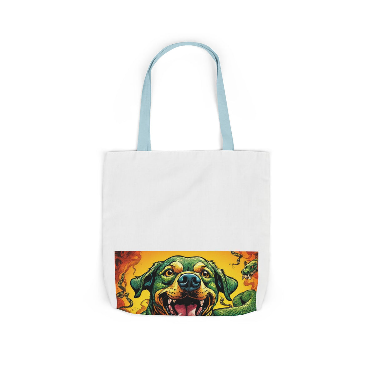 Surreal Serpent Hound Dark Fantasy Canvas Tote Bag