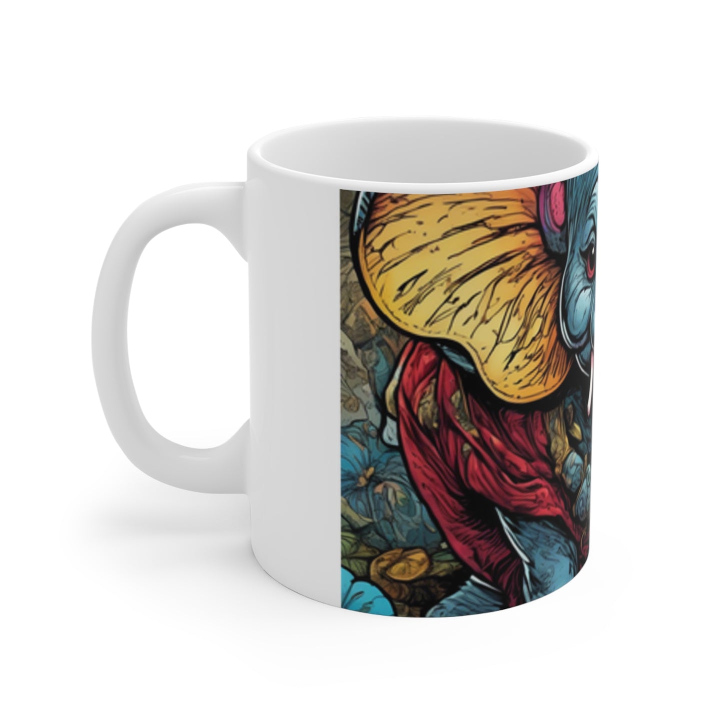 Colorful Elephant Garden Parade Wildlife Animal Art Coffee Mug