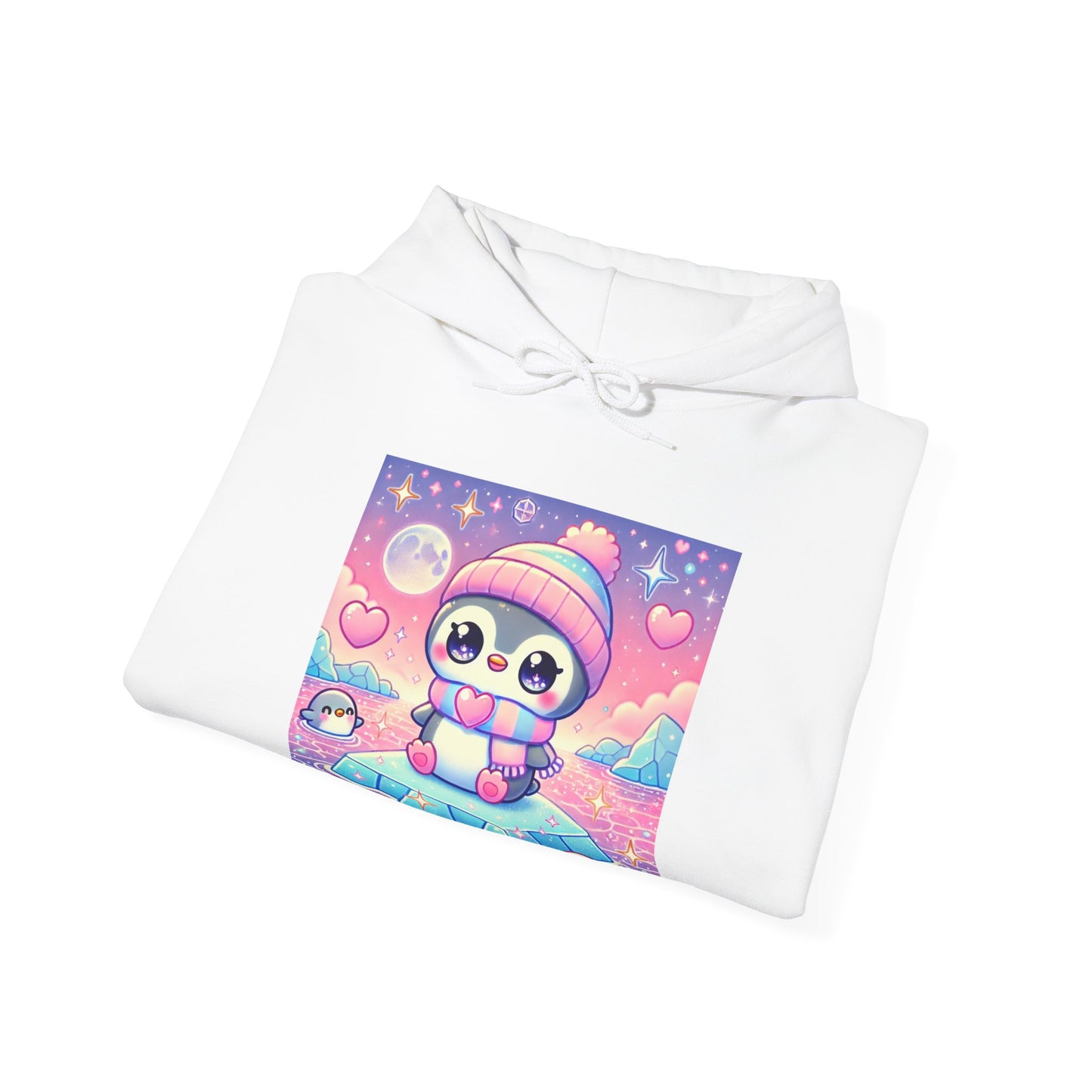 Cute Winter Penguin Ice Floe Kawaii Art Hoodie
