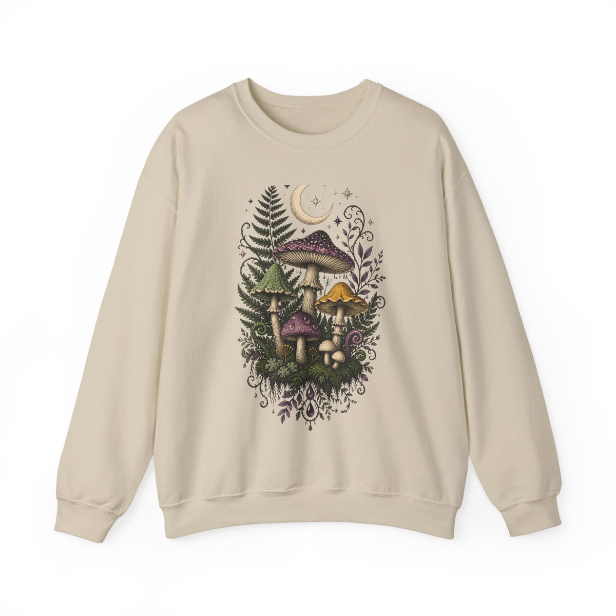 Midnight Mushroom Field Notes Botanical Mushroom Sweatshirt
