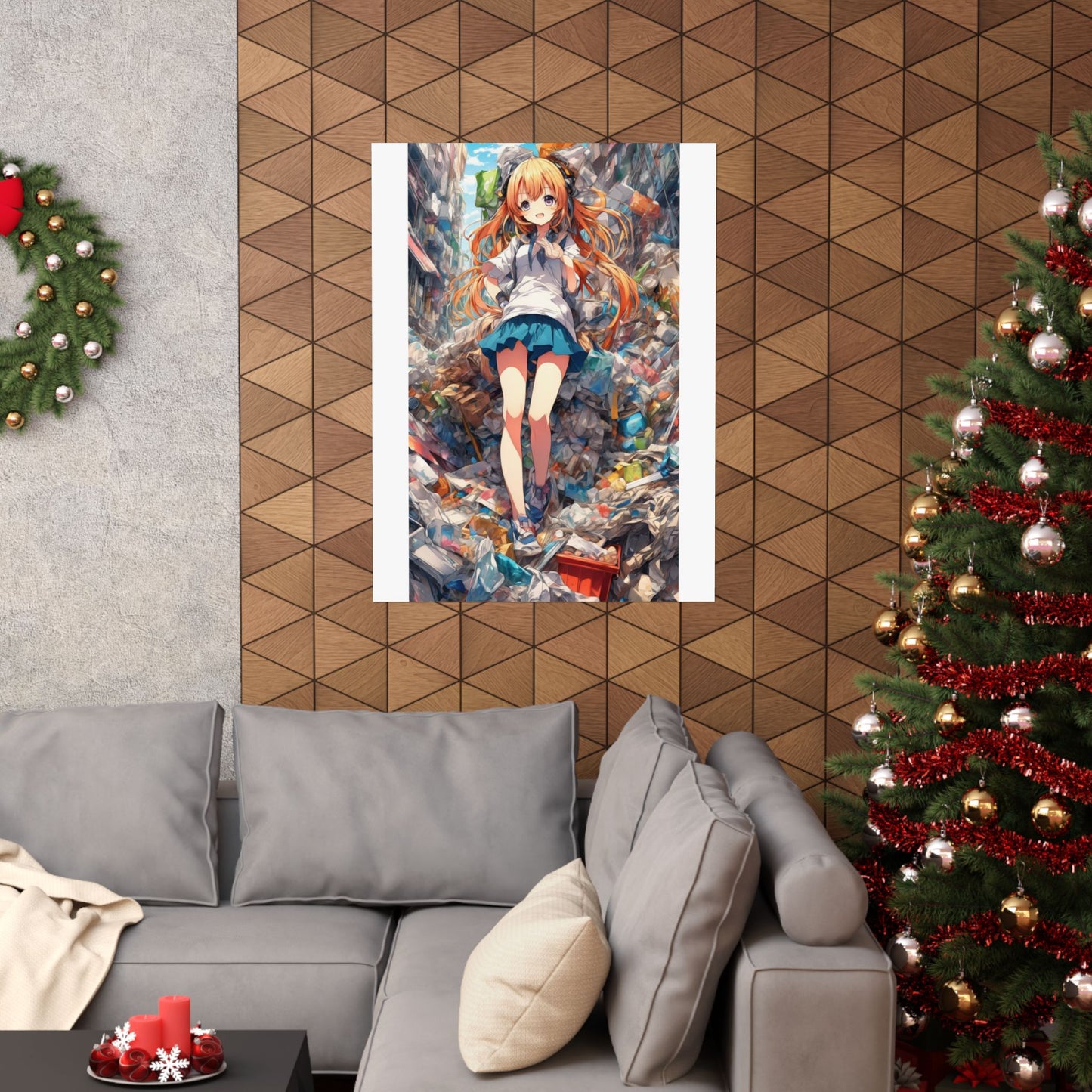 Recycling Rescue Anime Heroine Eco Street Art Poster