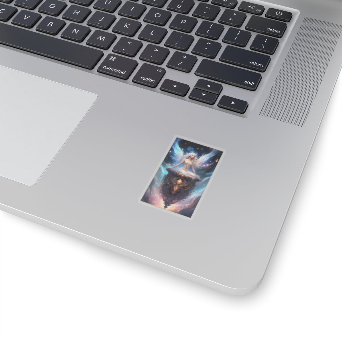 Celestial Winged Meditation Fantasy Portrait Sticker