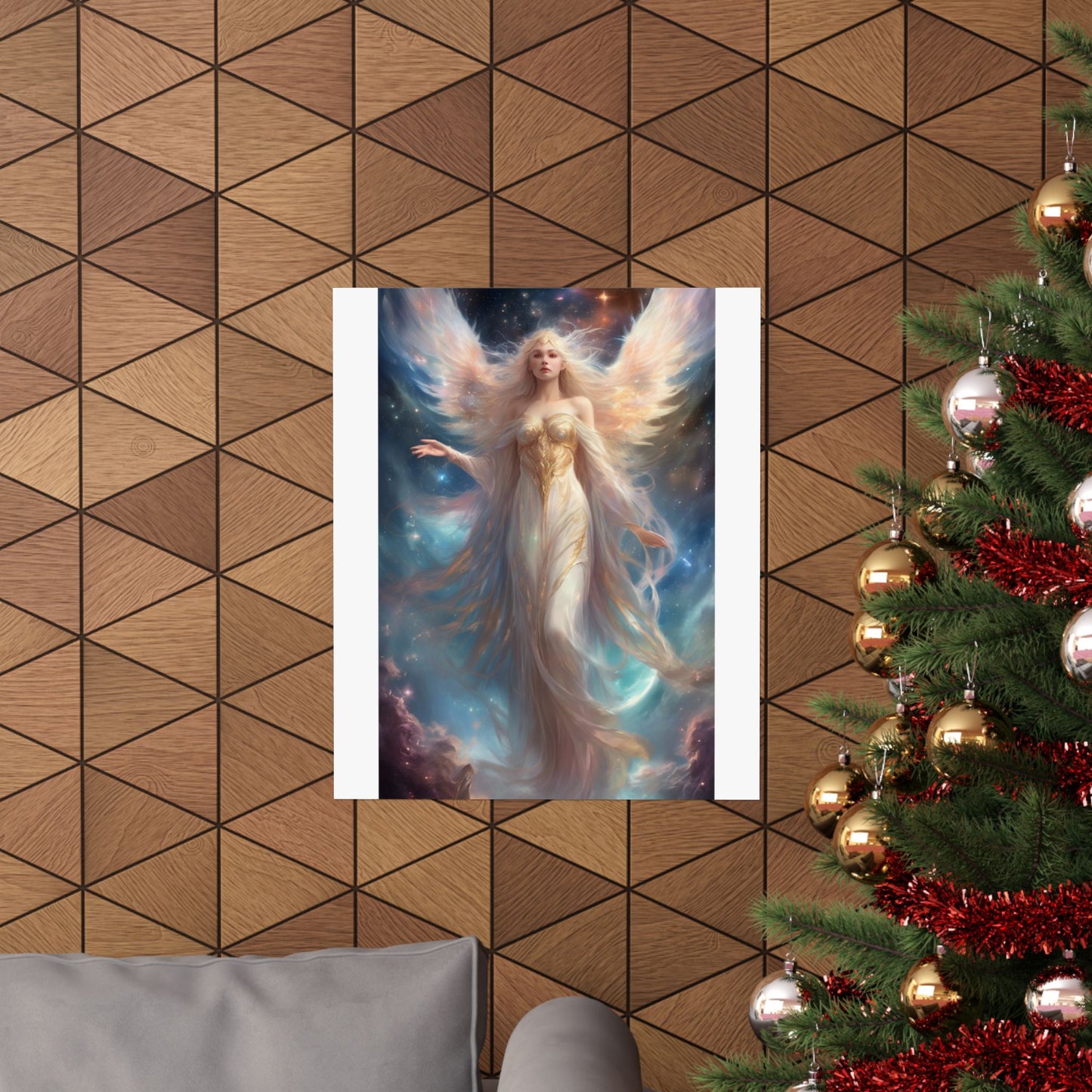 Celestial Winged Heroine Fantasy Portrait Poster