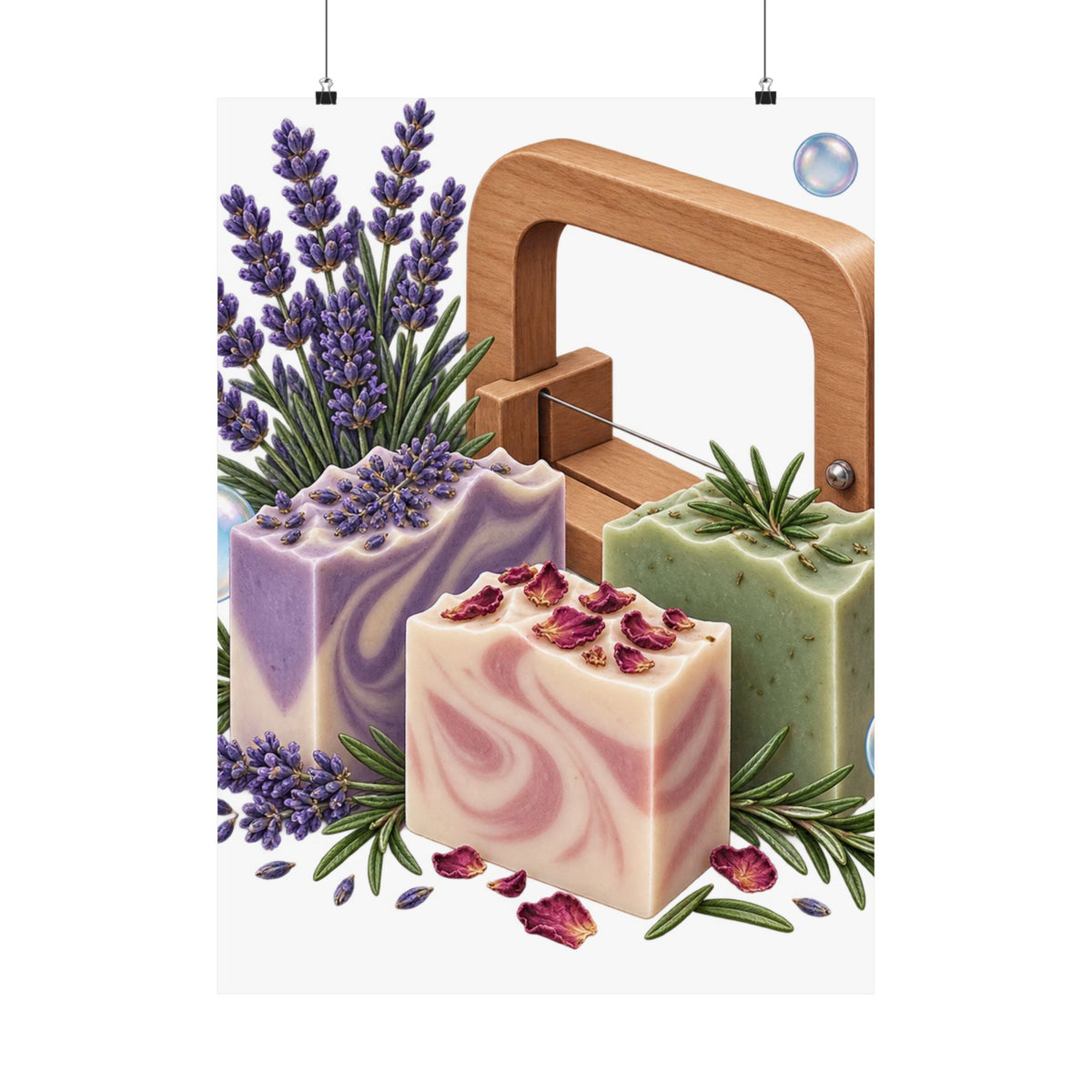 Botanical Soap Making Lavender and Herbs Poster