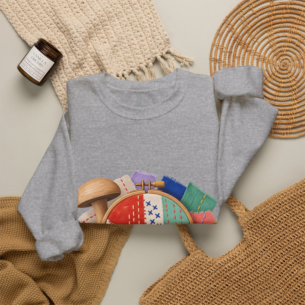 Colorful Visible Mending Workshop Sweatshirt