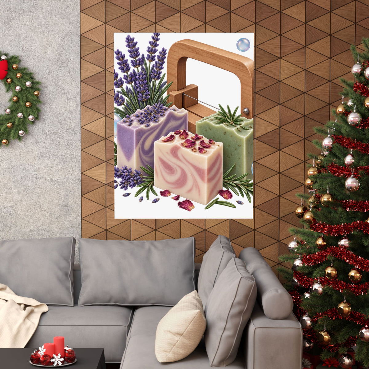 Botanical Soap Making Lavender and Herbs Poster