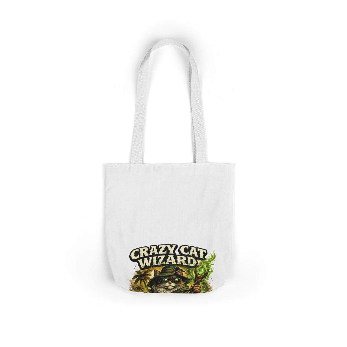 Crazy Cat Wizard Funny Fantasy Magic Tote Bag