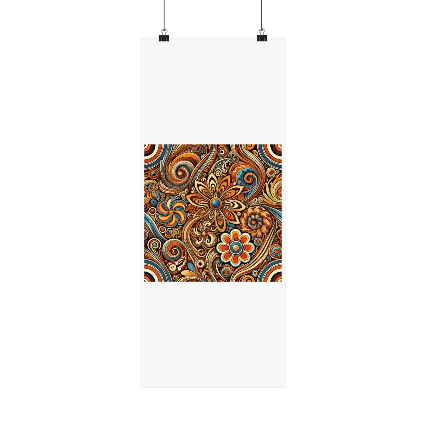 Ornate Abstract Floral Paisley Pattern Poster