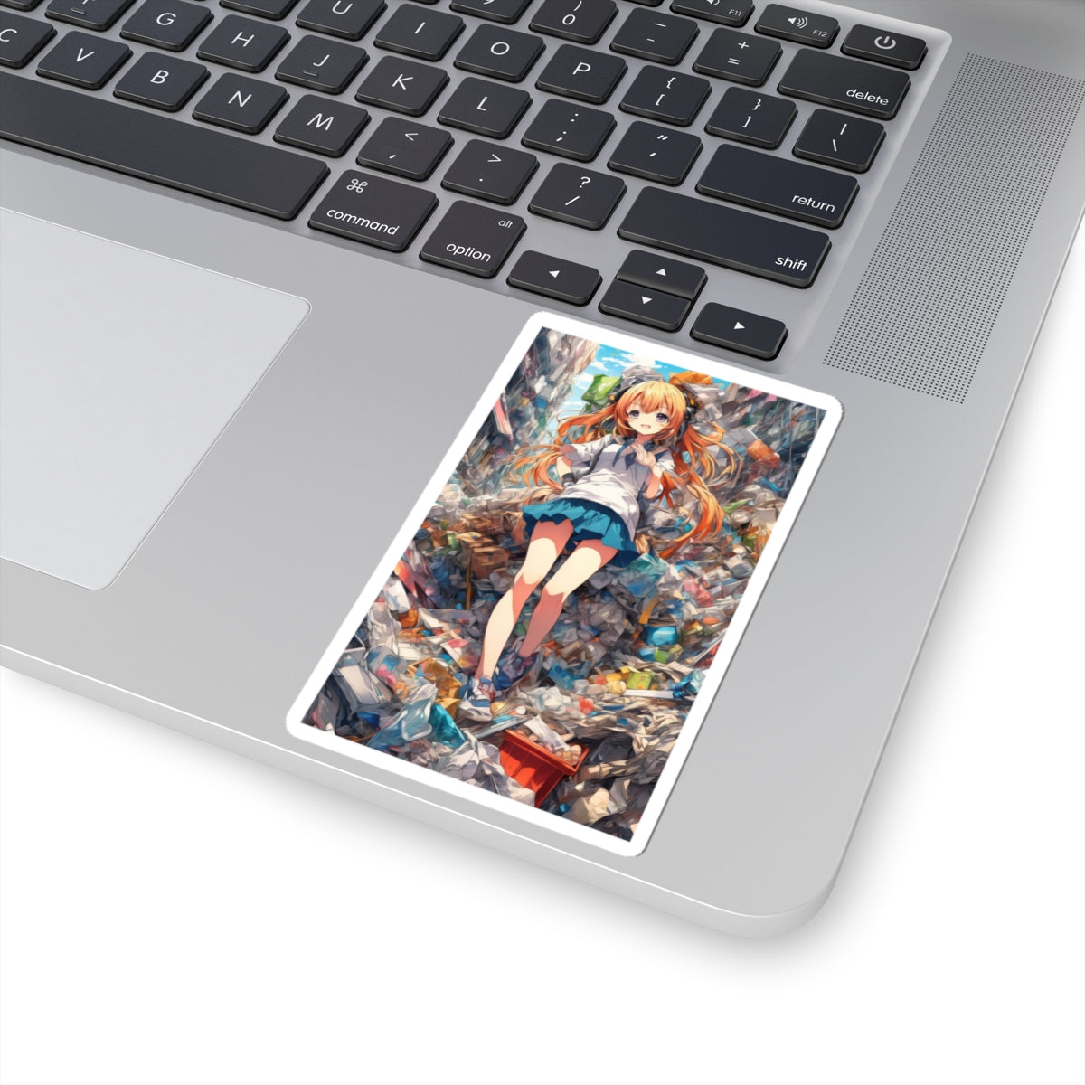 Recycling Rescue Anime Heroine Eco Street Art Sticker