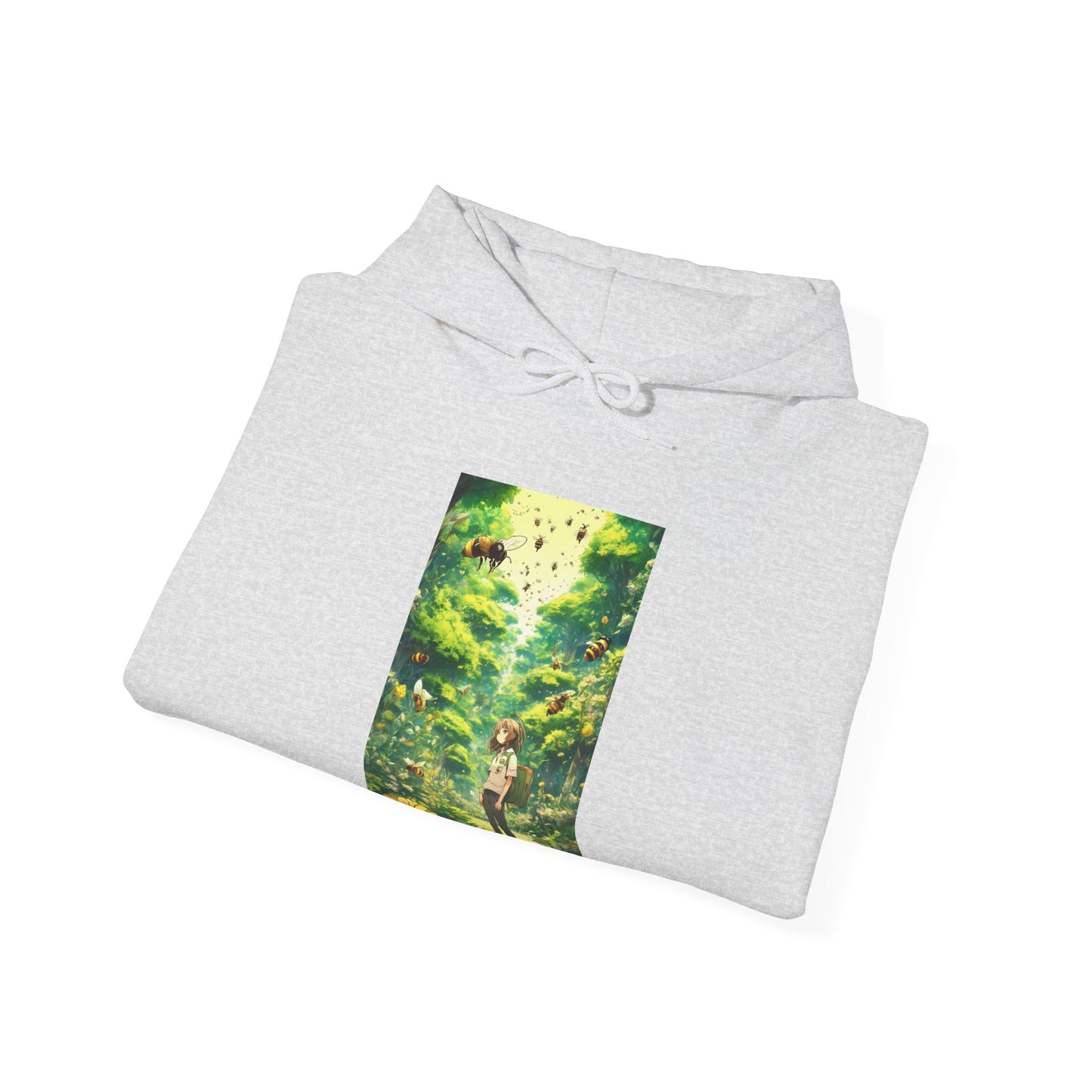Bee Garden Explorer Anime Nature Art Hoodie