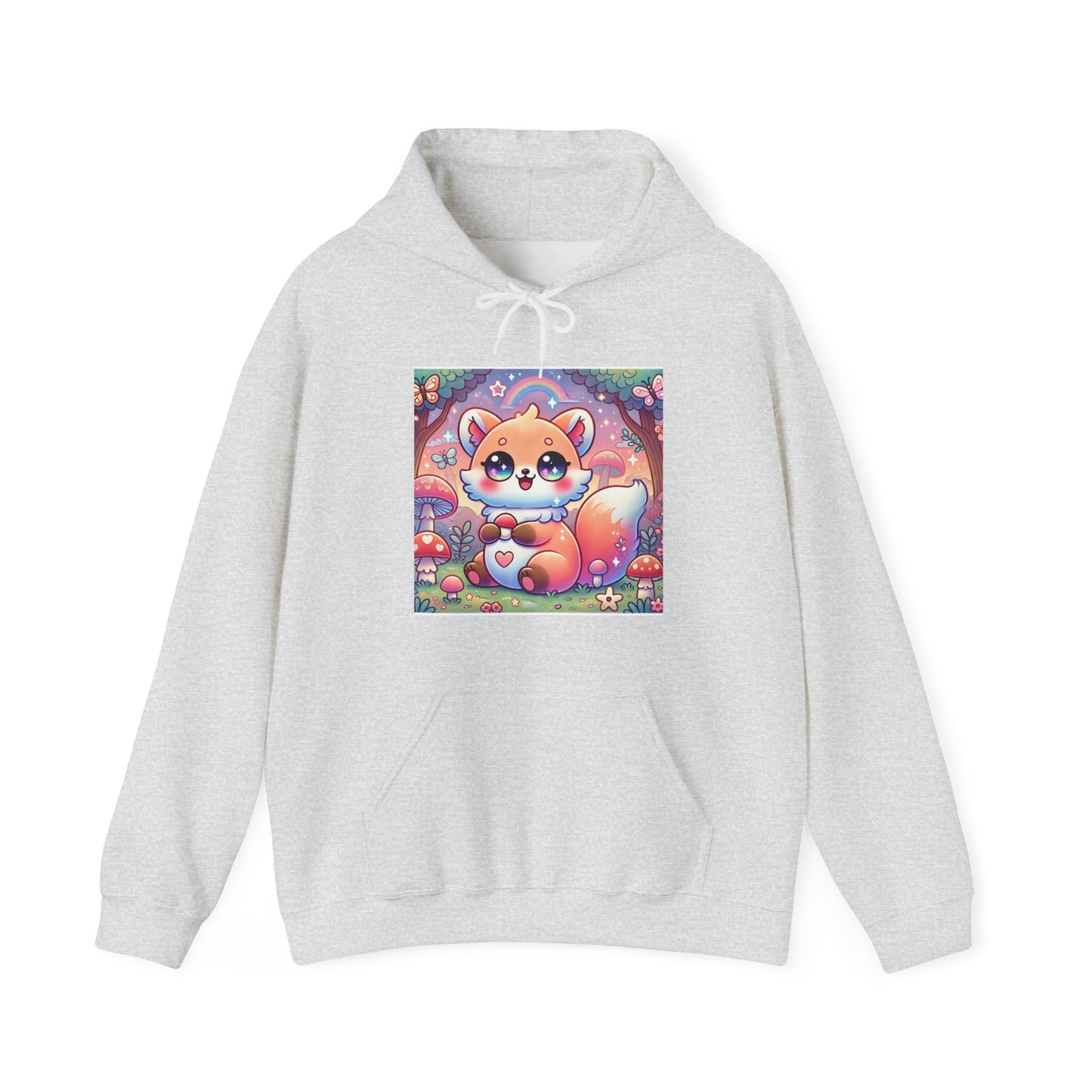 Pastel Woodland Fox Mushroom Kawaii Hoodie