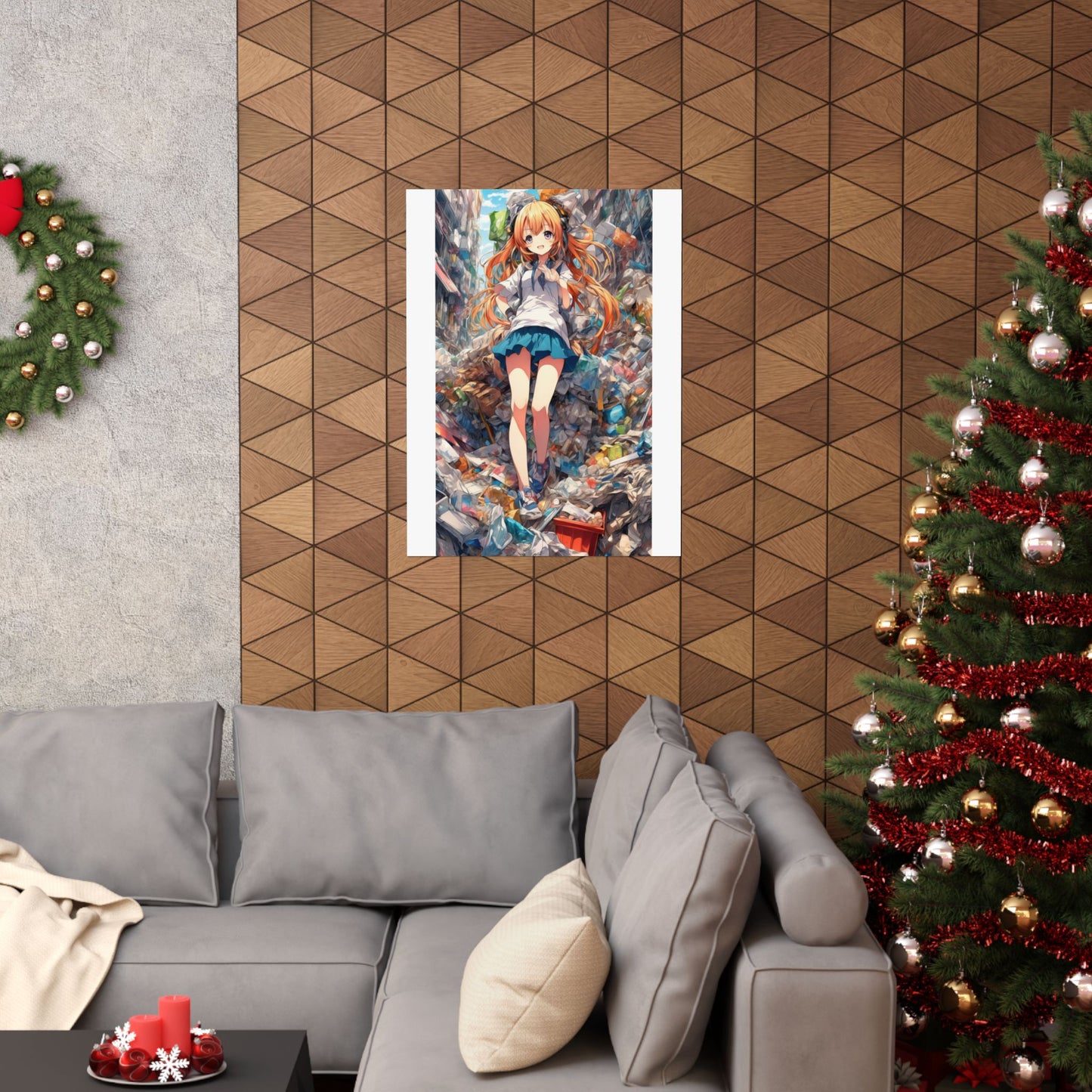Recycling Rescue Anime Heroine Eco Street Art Poster