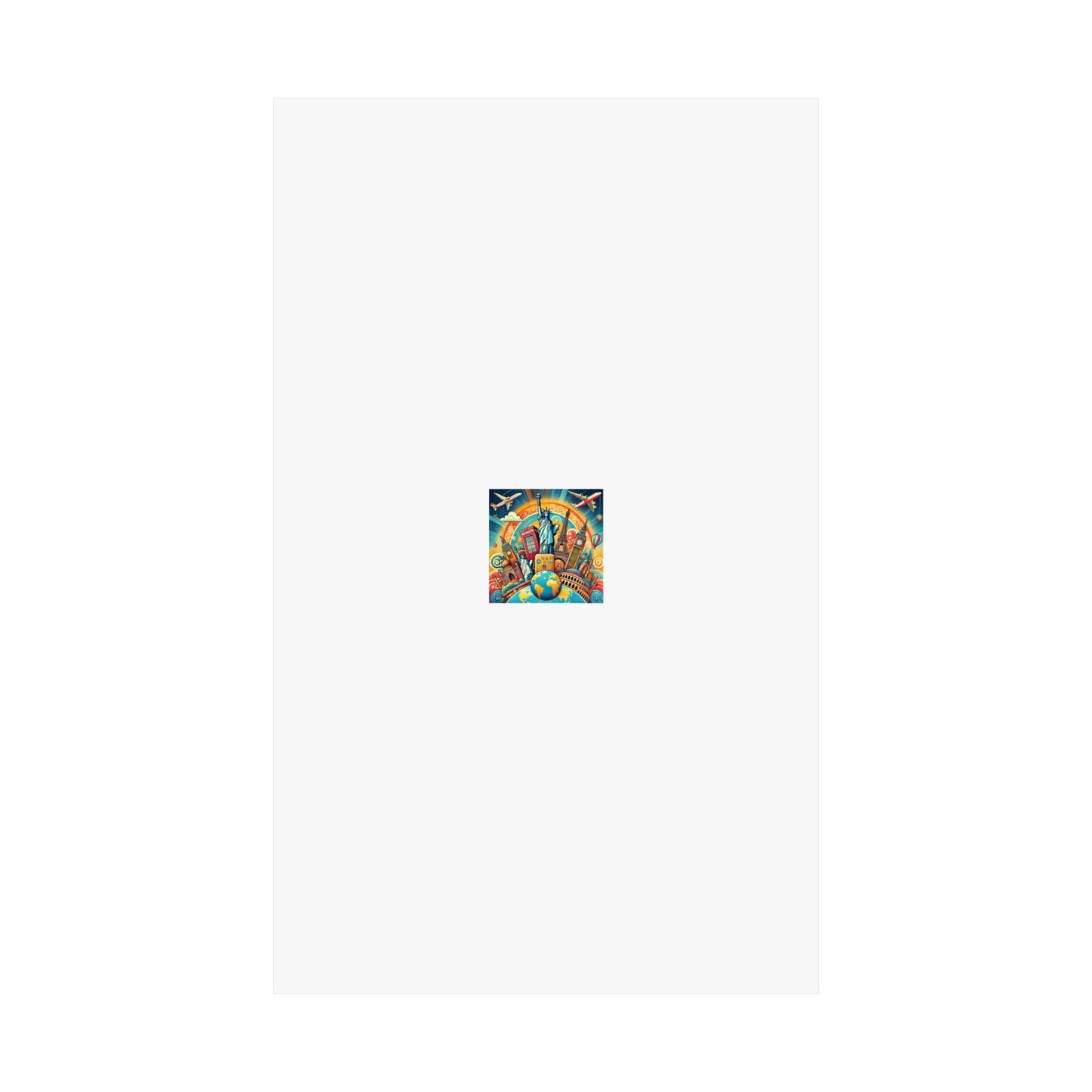 Global Landmark Adventure Collage Colorful Travel Poster