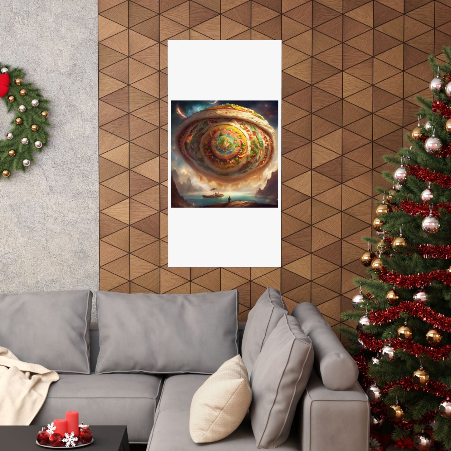 Cosmic Taco Portal Surreal Food Fantasy Art Poster