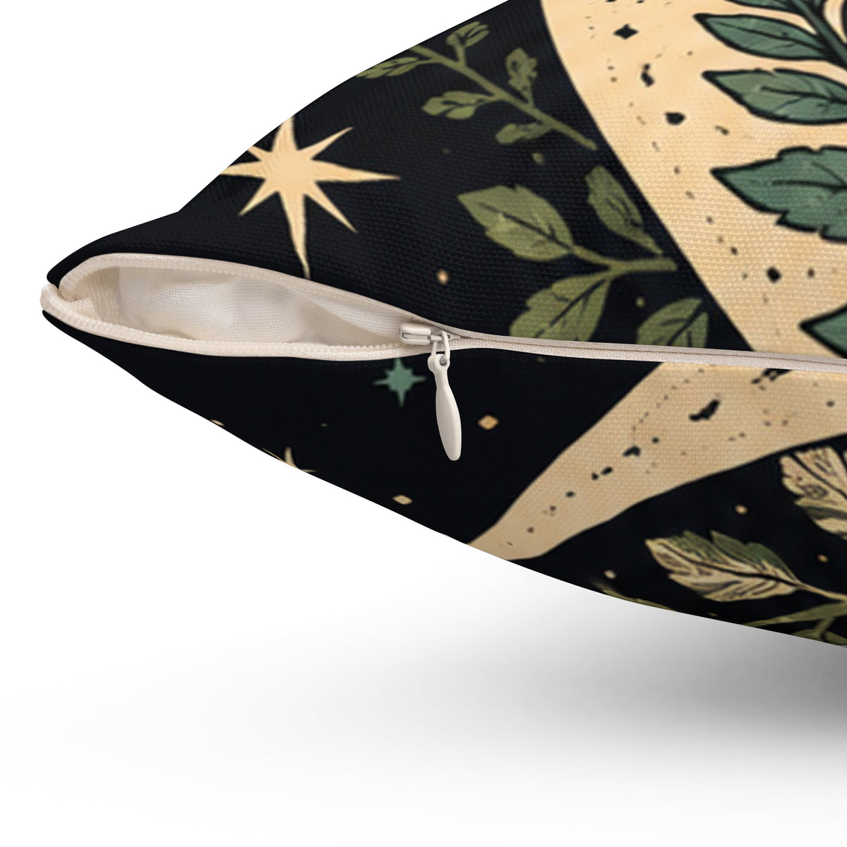 Celestial Wildflower Moon Botanical Decorative Pillow