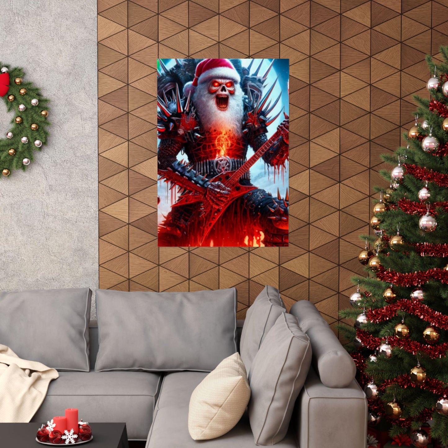 Heavy Metal Santa Holiday Concert Music Room Poster