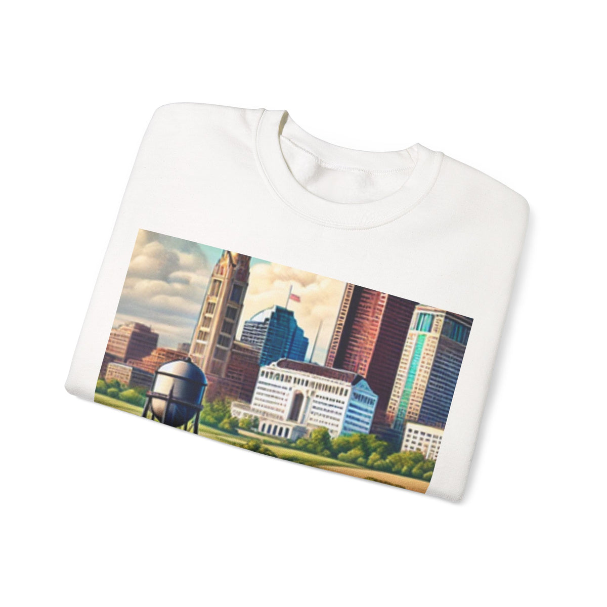 Rural River City Skyline Hometown Landscape Sweatshirt