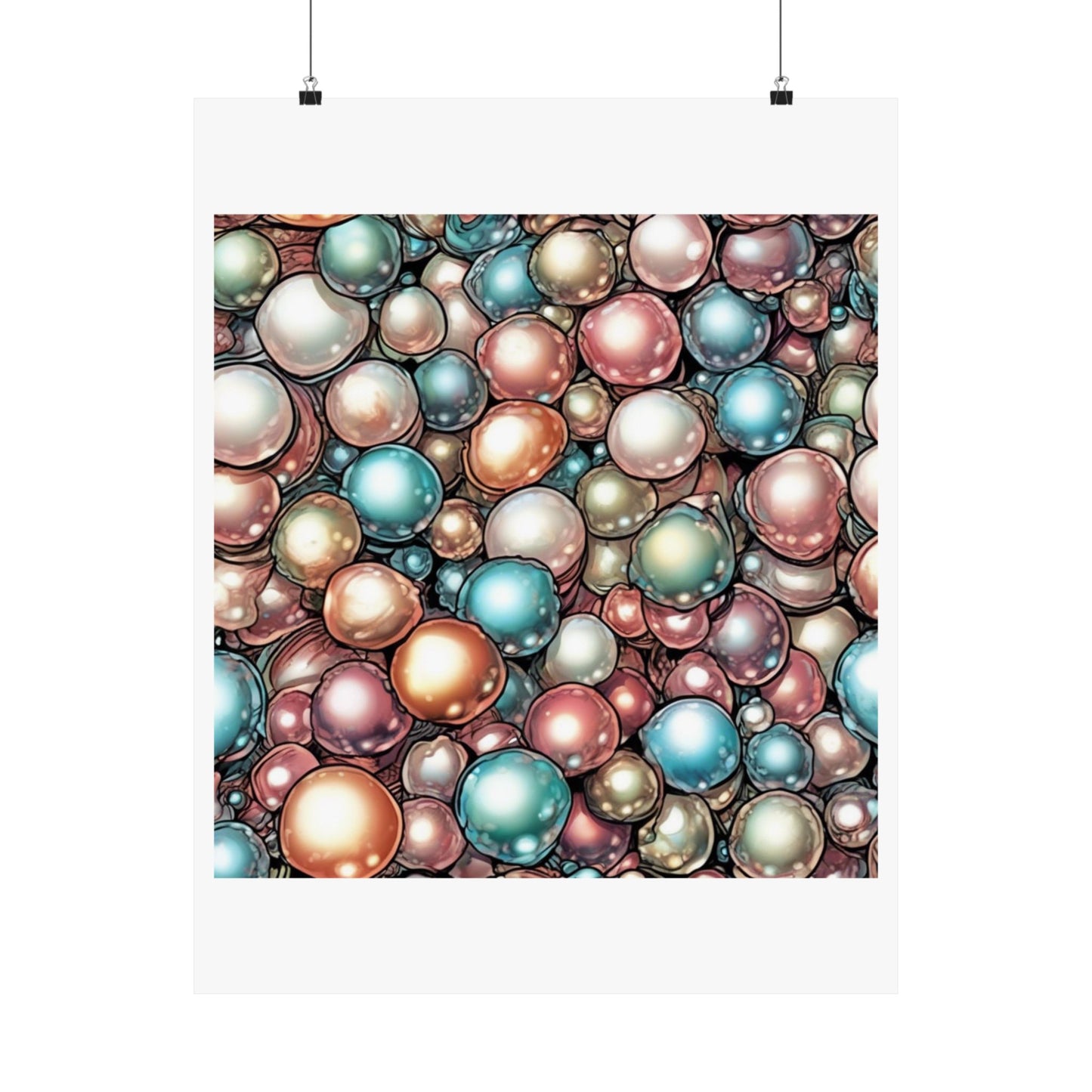 Rainbow Pearl Marble Abstract Gift Art Poster