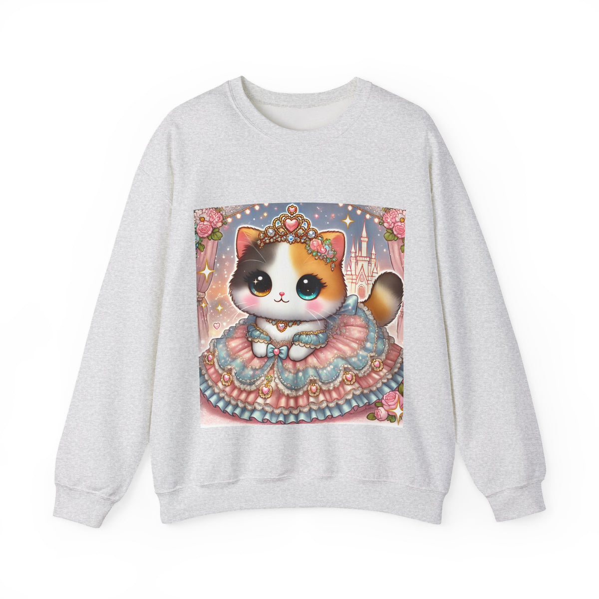 Pastel Princess Calico Cat Fantasy Sweatshirt