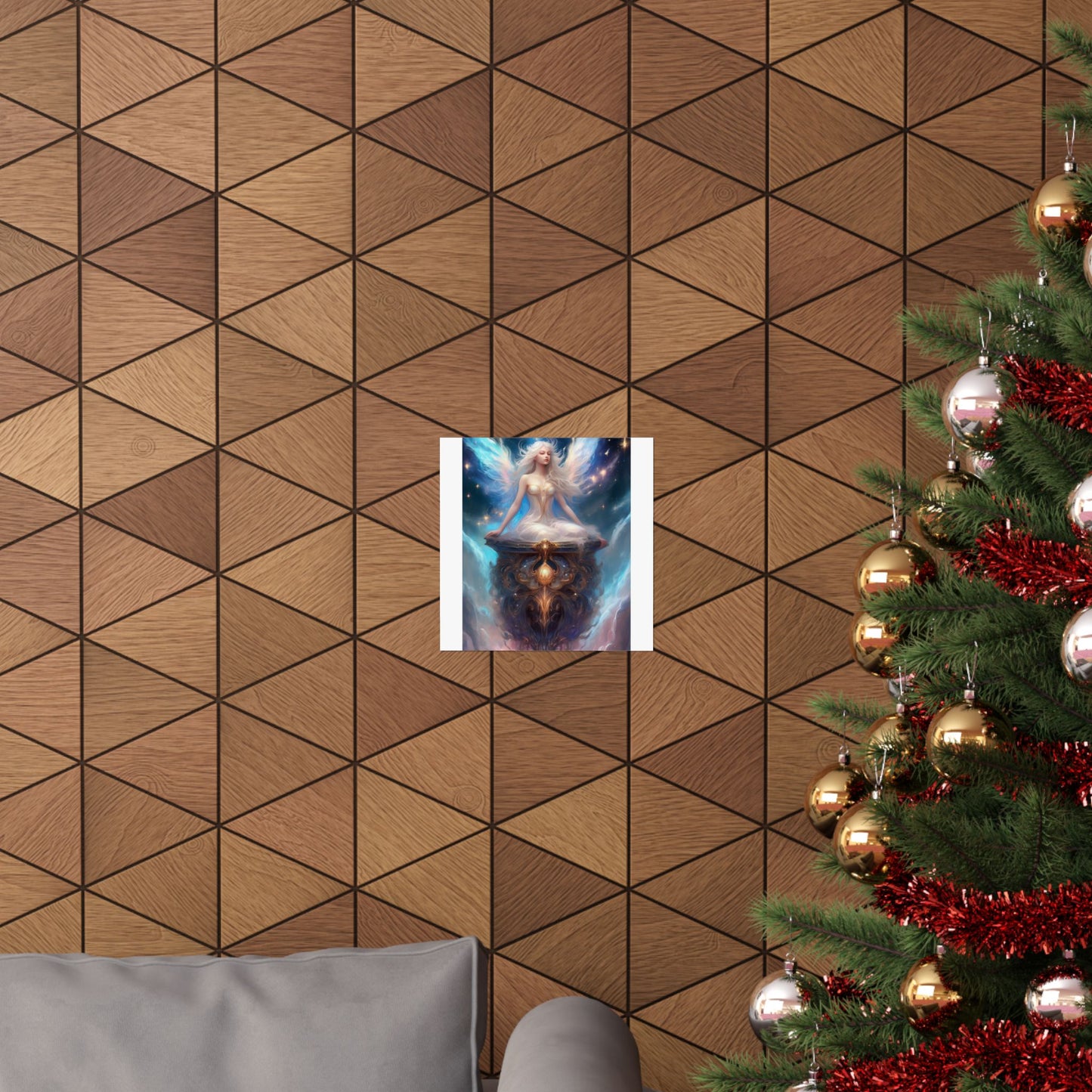Celestial Winged Meditation Fantasy Portrait Poster