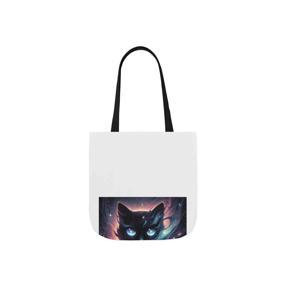Cosmic Black Cat Galaxy Celestial Canvas Tote Bag