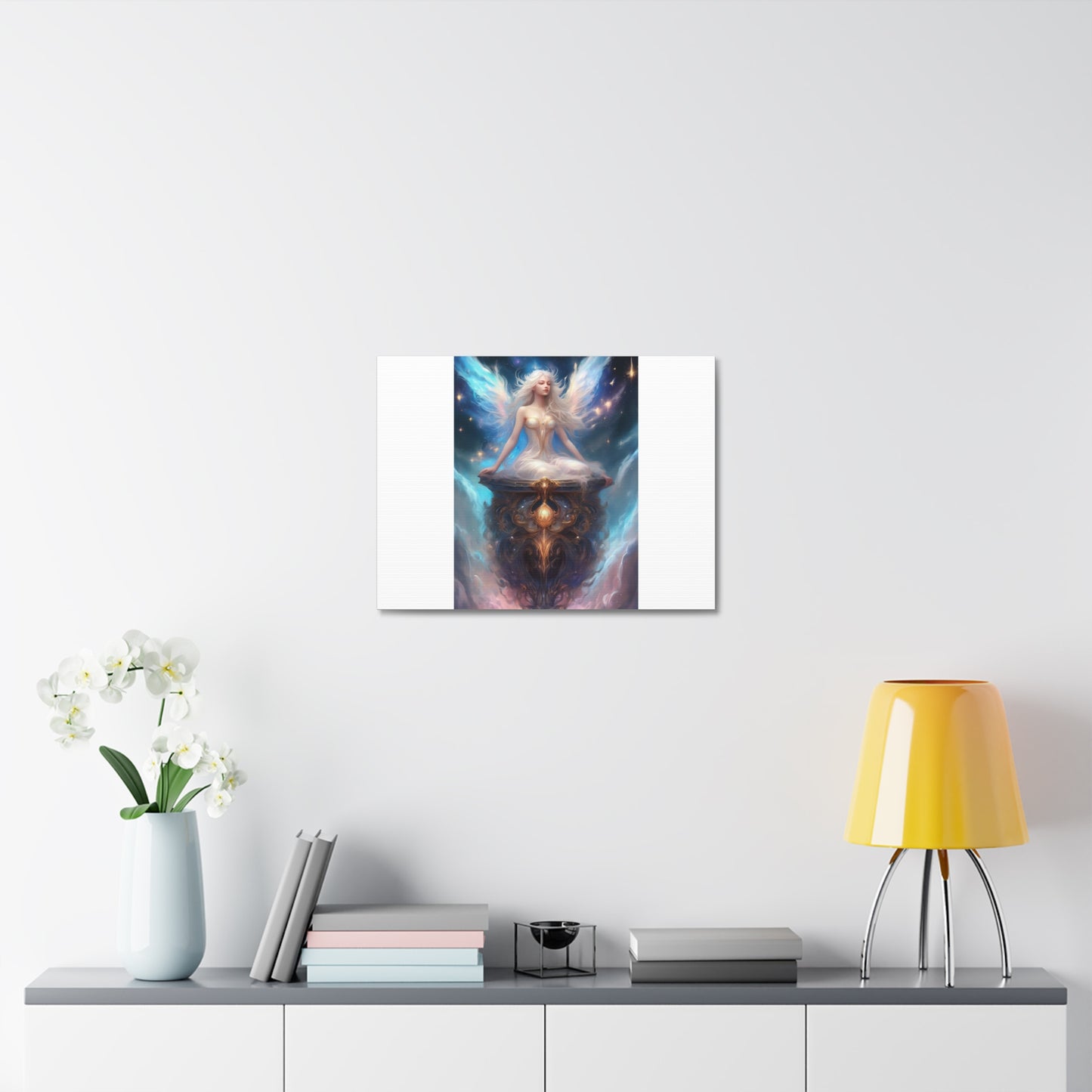 Celestial Winged Meditation Fantasy Portrait Canvas