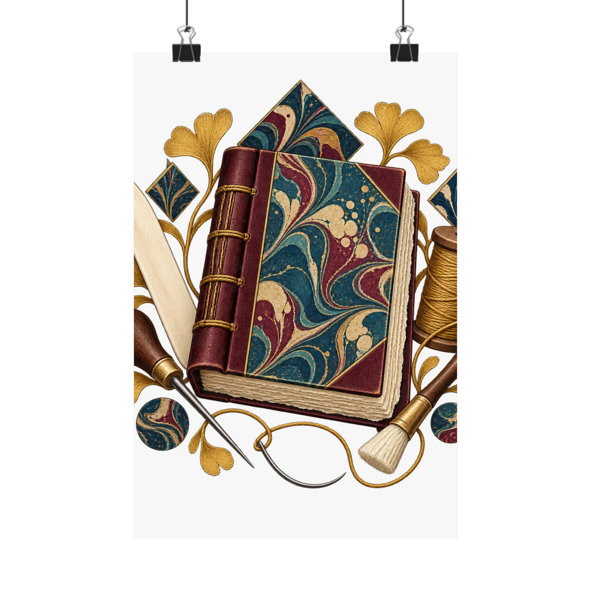 Traditional Marbled Bookbinding Workshop Poster