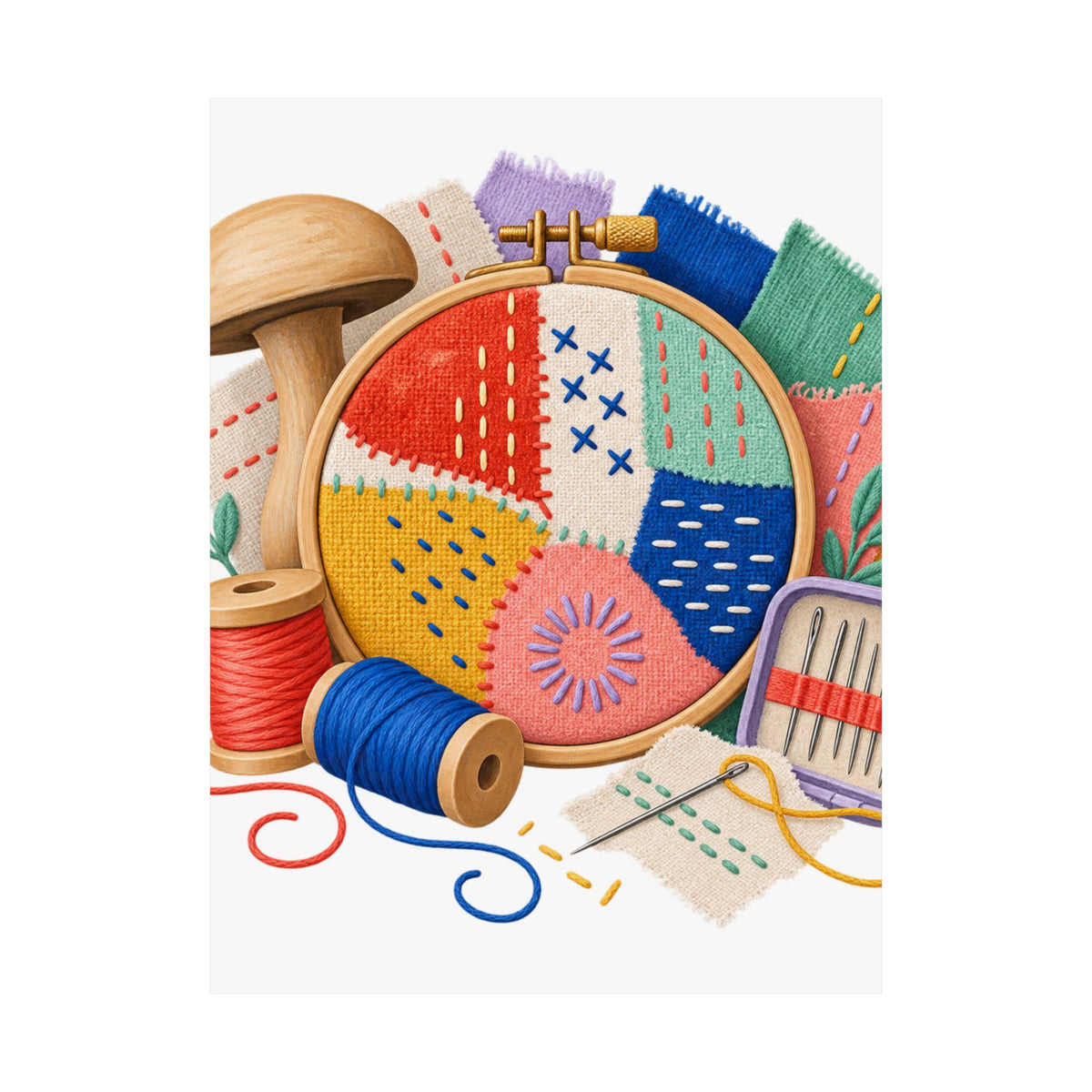 Colorful Visible Mending Workshop Poster