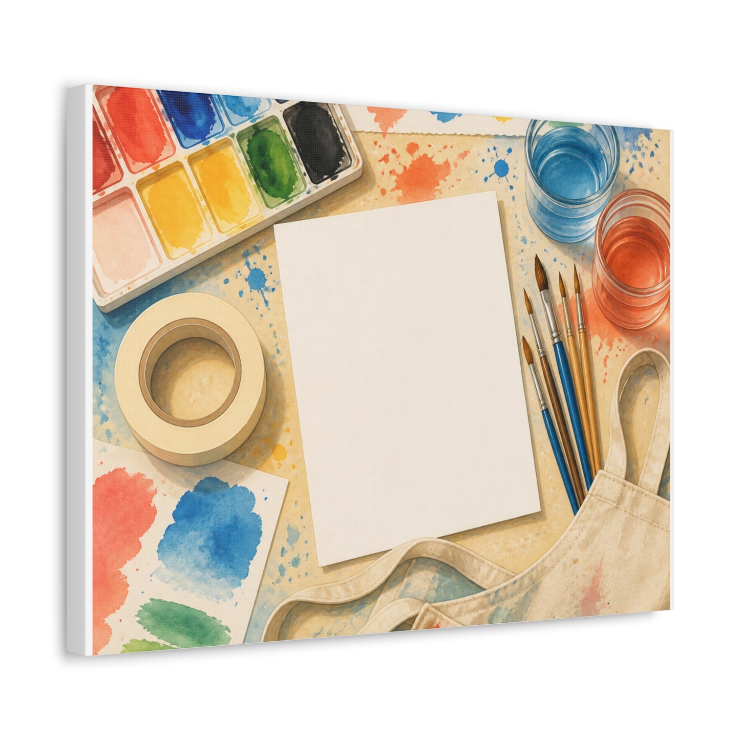 Bright Watercolor Painting Hobby Art Canvas Art