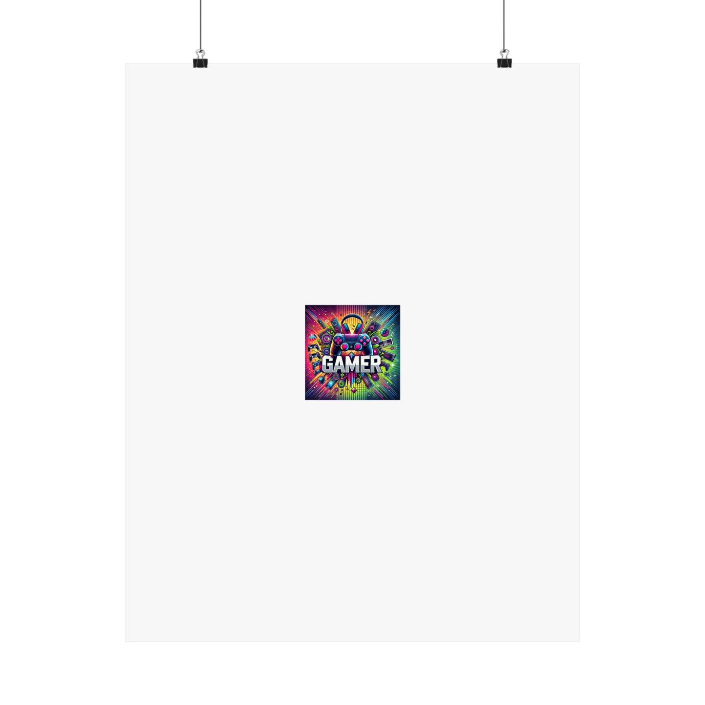 Neon Gamer Energy Retro Arcade Gaming Wall Art Poster