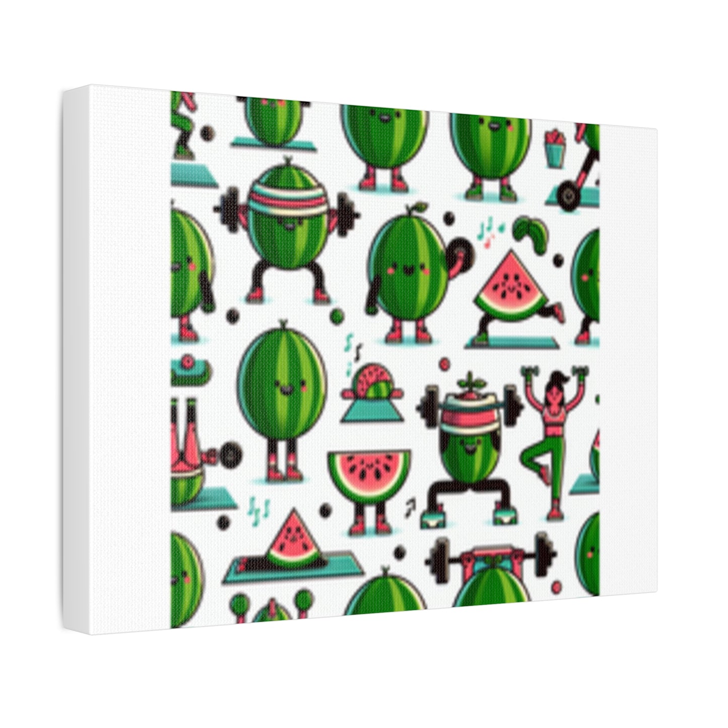 Watermelon Workout Club Cute Food Fitness Canvas Wall Art