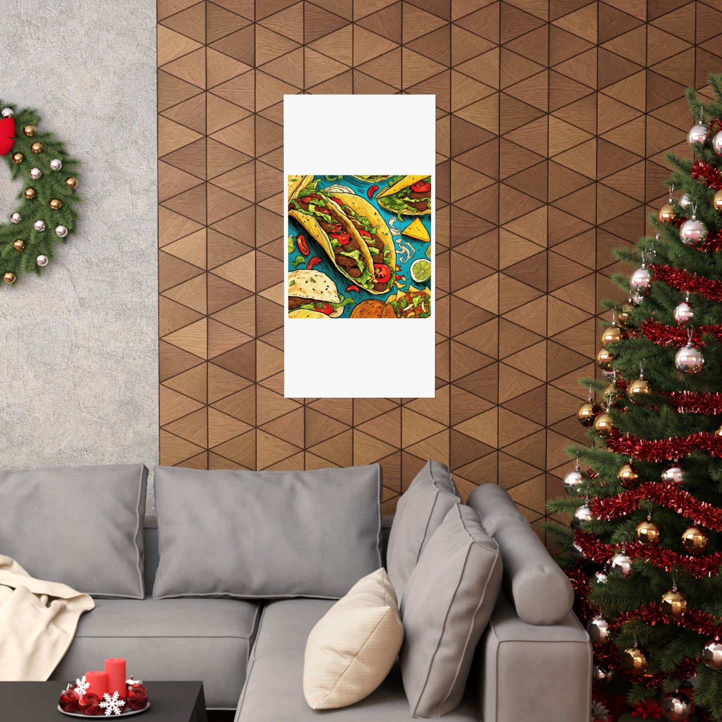 Taco Party Pattern Foodie Gift Art Poster