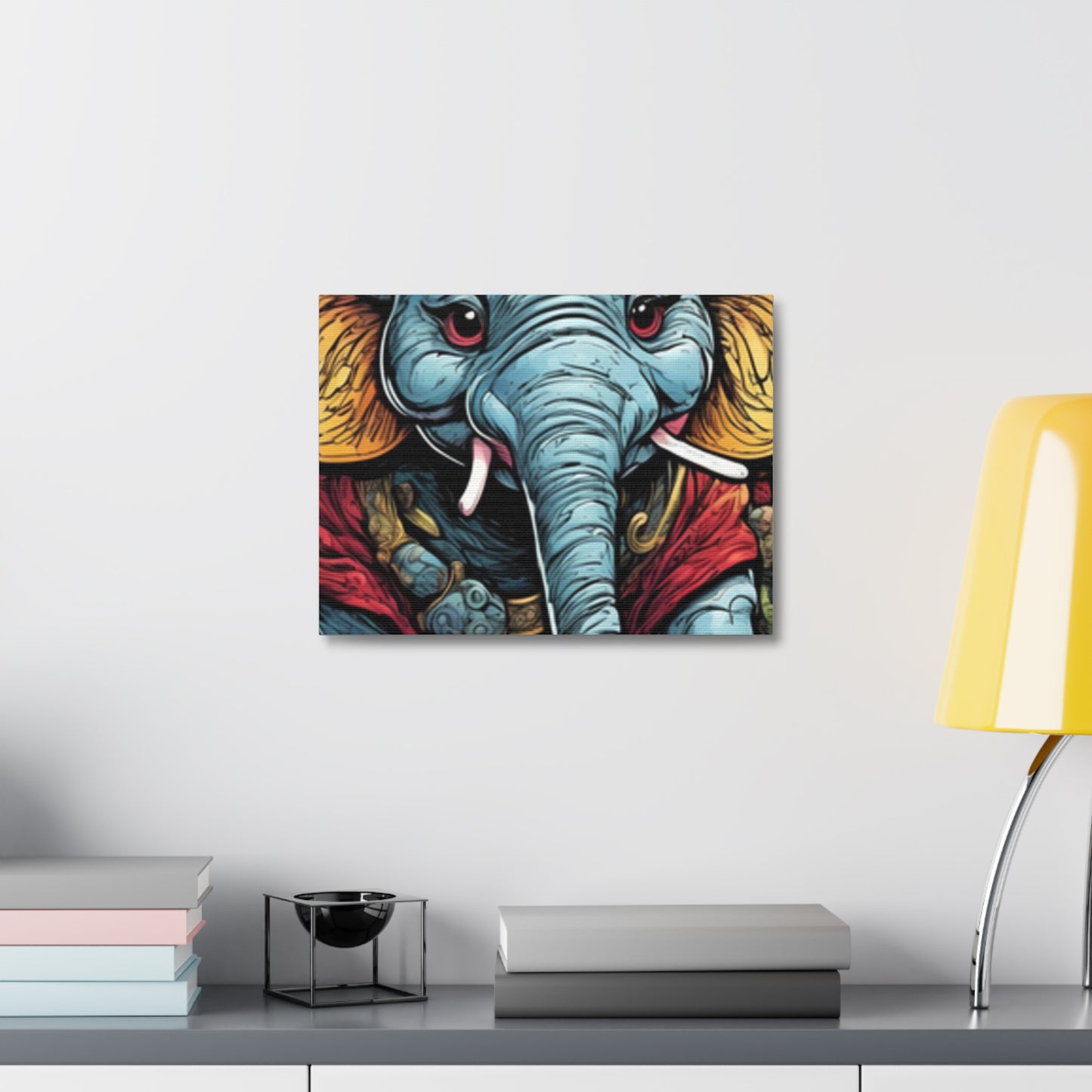 Colorful Elephant Garden Parade Wildlife Canvas Wall Art