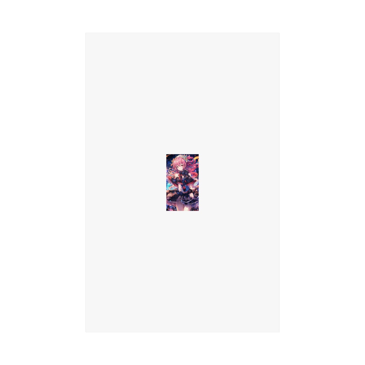 Pink Haired Fantasy Heroine Anime Portrait Poster Art