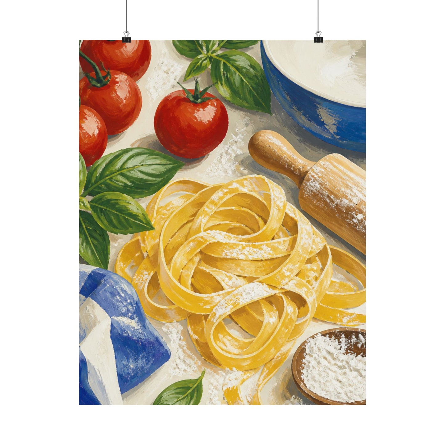 Fresh Pasta Making Kitchen Art Poster