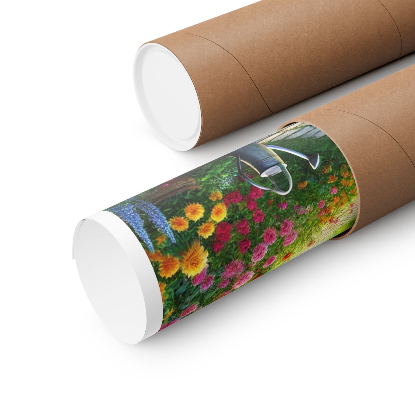 Sunlit Spring Flower Garden Bench Poster