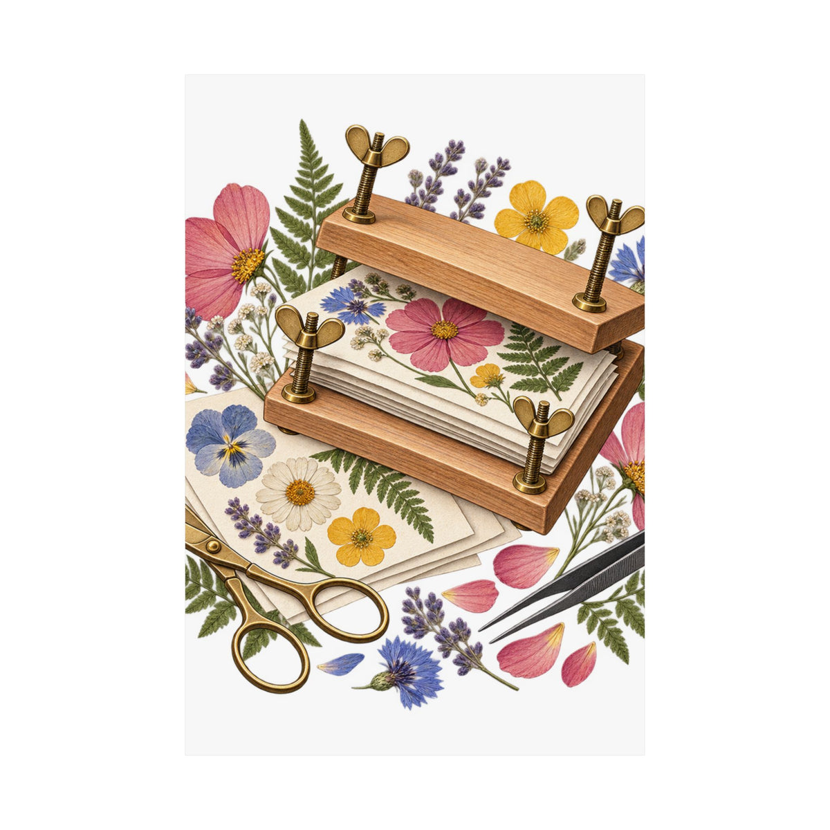 Botanical Flower Press Workshop Poster
