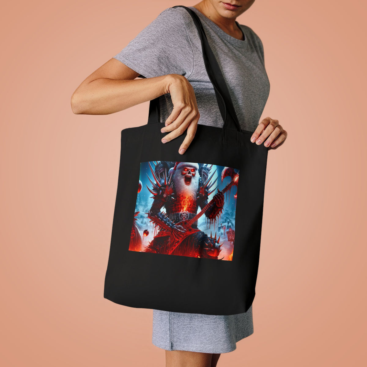 Heavy Metal Santa Holiday Concert Holiday Tote Bag