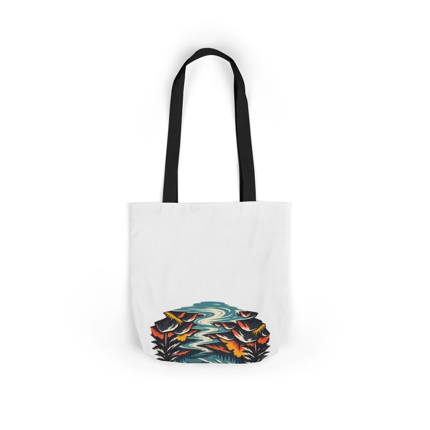 Alpine Sunrise River Mountain Adventure Tote Bag