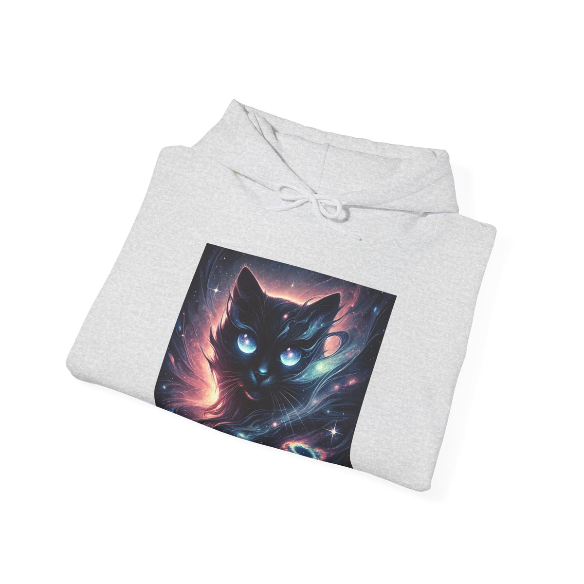 Cosmic Black Cat Galaxy Celestial Hoodie