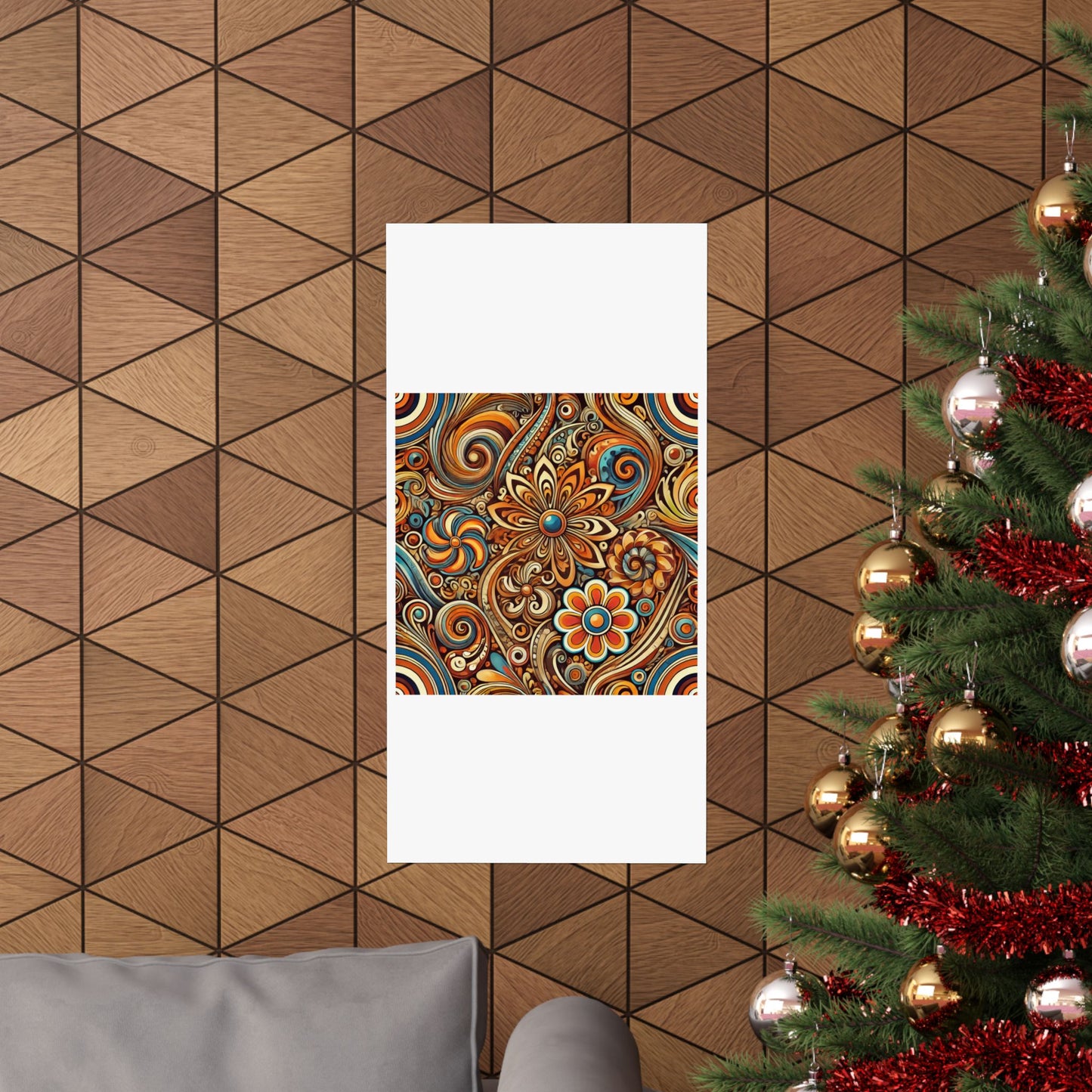 Ornate Abstract Floral Paisley Pattern Poster