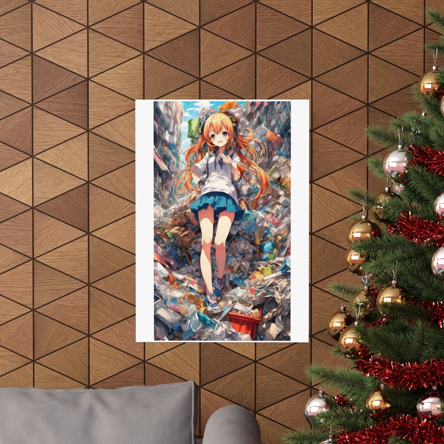 Recycling Rescue Anime Heroine Eco Street Art Poster