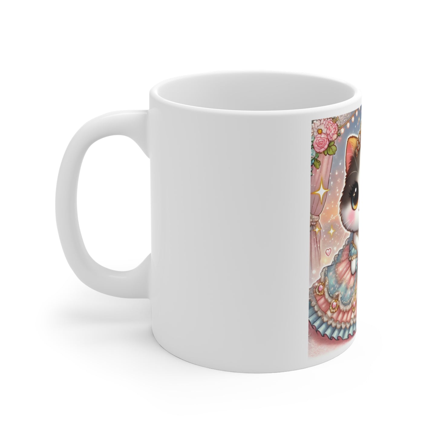 Pastel Princess Calico Cat Fantasy Coffee Mug