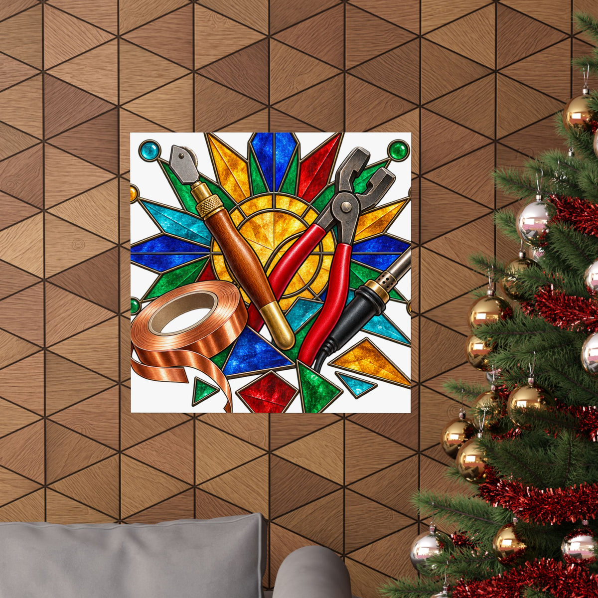 Stained Glass Workshop Tools Poster