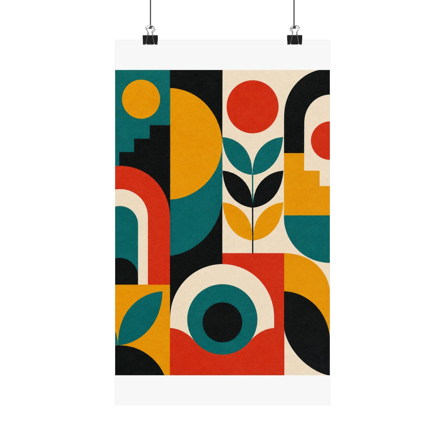 Mid Century Arches Botanical Geometric Abstract Poster